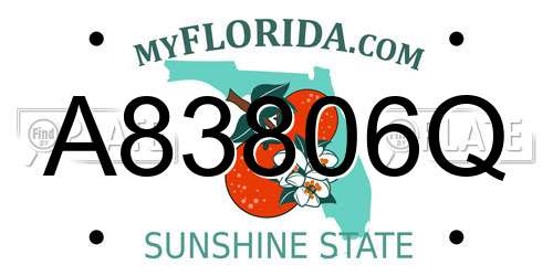 A83806Q Florida License Plate