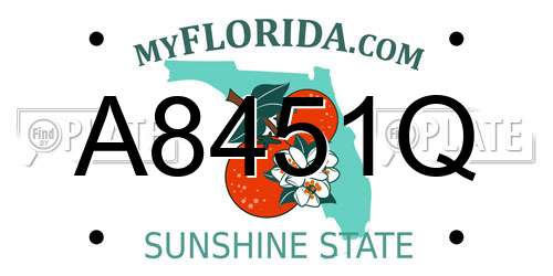 A8451Q Florida License Plate