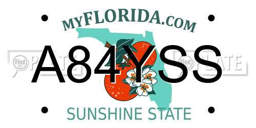 A84YSS Florida License Plate