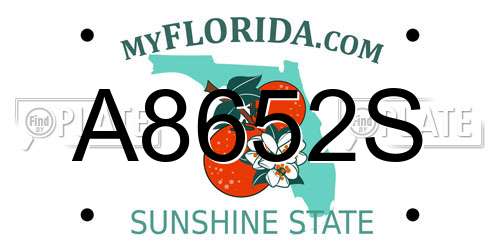 A8652S Florida License Plate
