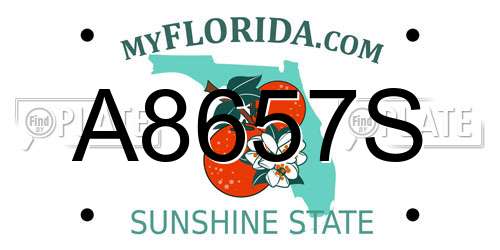 A8657S Florida License Plate