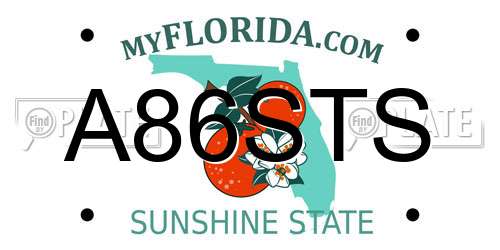 A86STS Florida License Plate
