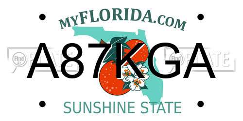 A87KGA Florida License Plate