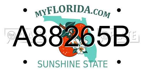 A88265B Florida License Plate
