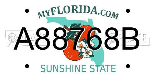 A88768B Florida License Plate