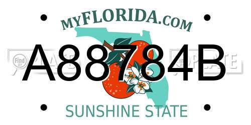 A88784B Florida License Plate