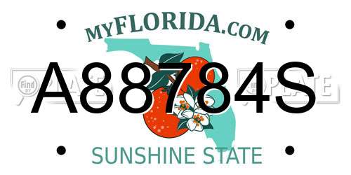 A88784S Florida License Plate