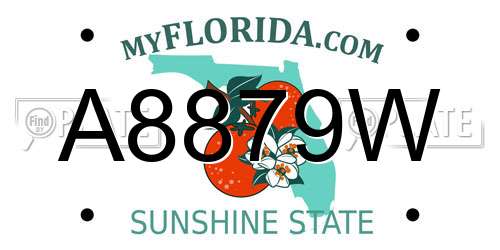 A8879W Florida License Plate