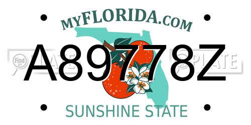 A89778Z Florida License Plate