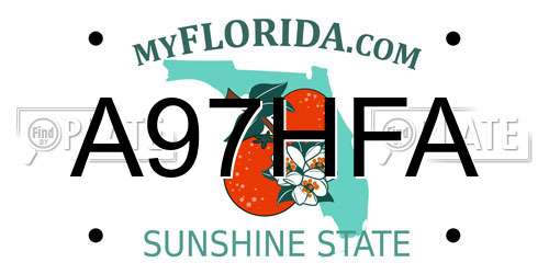 A97HFA Florida License Plate