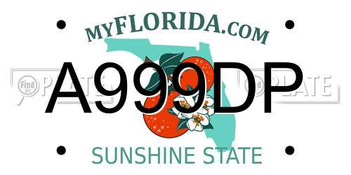 A999DP Florida License Plate