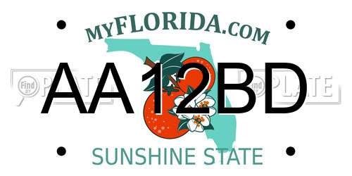 AA12BD Florida License Plate