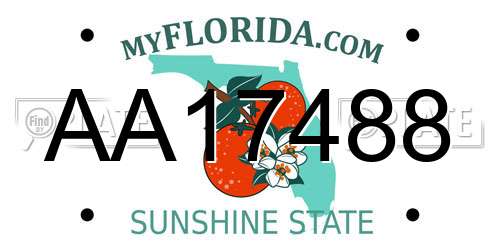AA17488 Florida License Plate