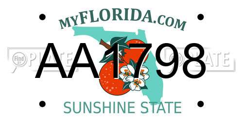 AA1798 Florida License Plate