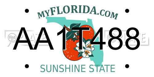 AA1T488 Florida License Plate