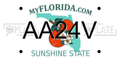 AA24V Florida License Plate