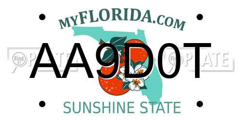 AA9D0T Florida License Plate