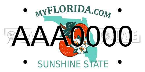 AAA0000 Florida License Plate