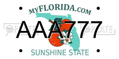AAA777 Florida License Plate