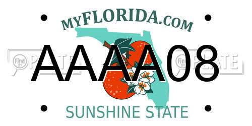 AAAA08 Florida License Plate