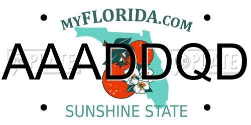 AAADDQD Florida License Plate