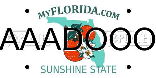 AAADOOO Florida License Plate