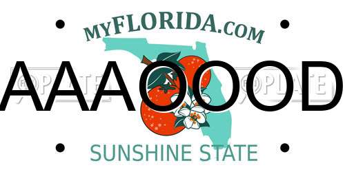 AAAOOOD Florida License Plate