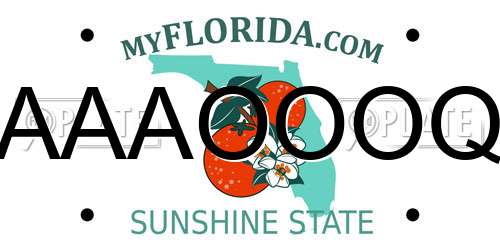AAAOOOQ Florida License Plate