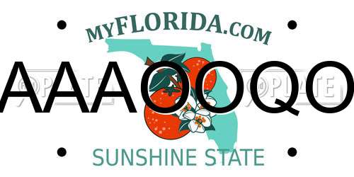 AAAOOQO Florida License Plate