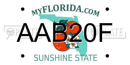 AAB20F Florida License Plate