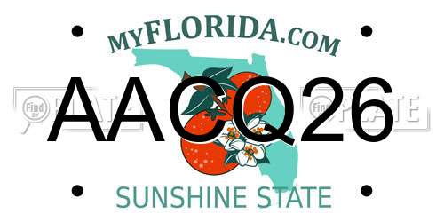 AACQ26 Florida License Plate