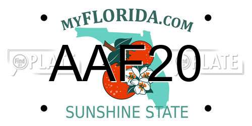 AAF20 Florida License Plate