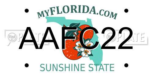 AAFC22 Florida License Plate