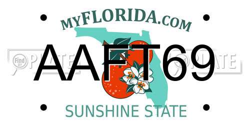 AAFT69 Florida License Plate