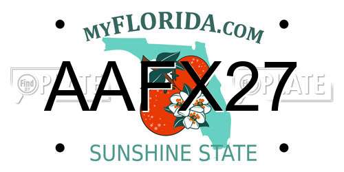 AAFX27 Florida License Plate