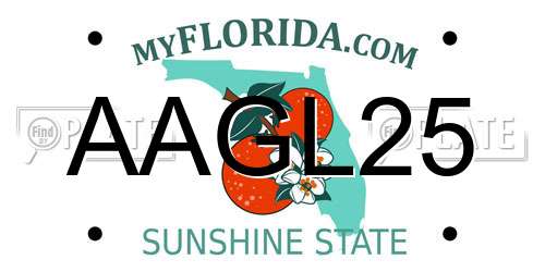 AAGL25 Florida License Plate