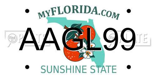 AAGL99 Florida License Plate