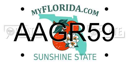 AAGR59 Florida License Plate