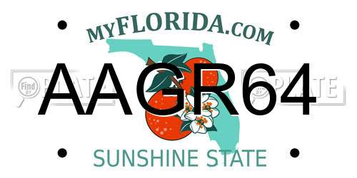 AAGR64 Florida License Plate