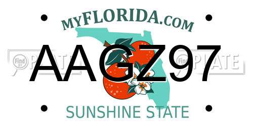 AAGZ97 Florida License Plate