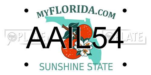 AAIL54 Florida License Plate