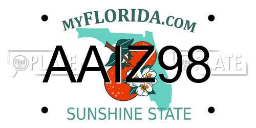 AAIZ98 Florida License Plate
