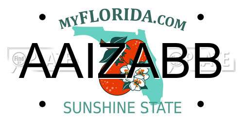 AAIZABB Florida License Plate