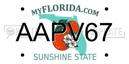 AAPV67 Florida License Plate