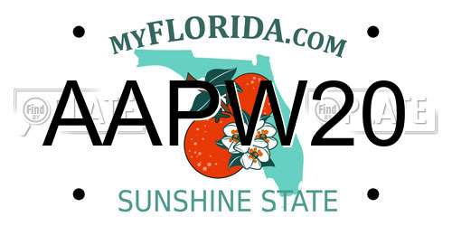 AAPW20 Florida License Plate