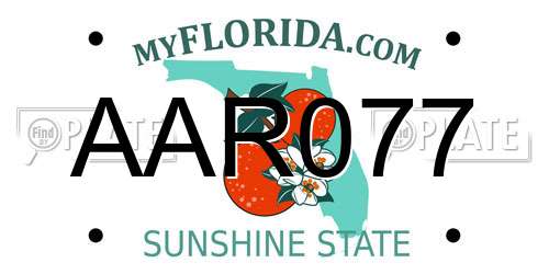 AAR077 Florida License Plate