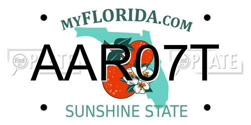AAR07T Florida License Plate