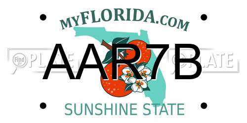 AAR7B Florida License Plate