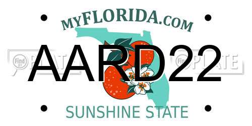 AARD22 Florida License Plate