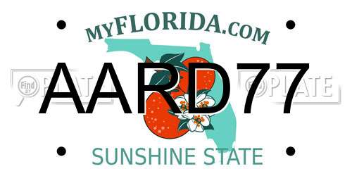 AARD77 Florida License Plate